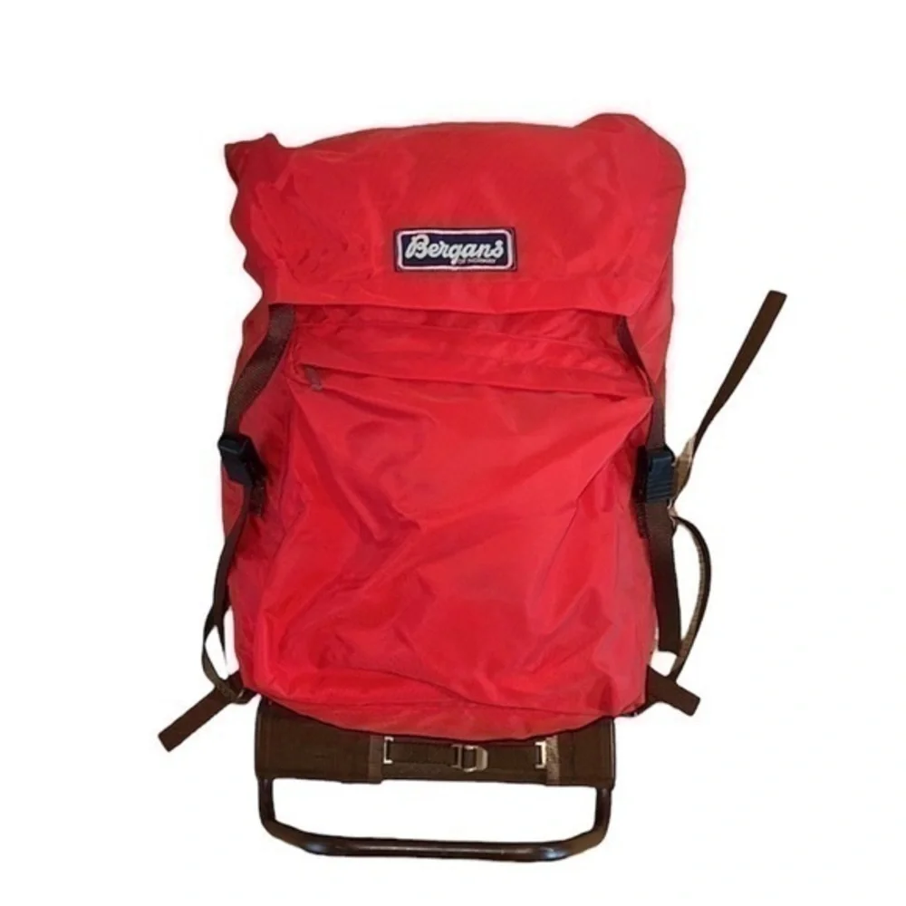 Bergans Of Norway Vintage 1970’s Norwegian Red Nylon Hiking Rucksack‎ Backpack